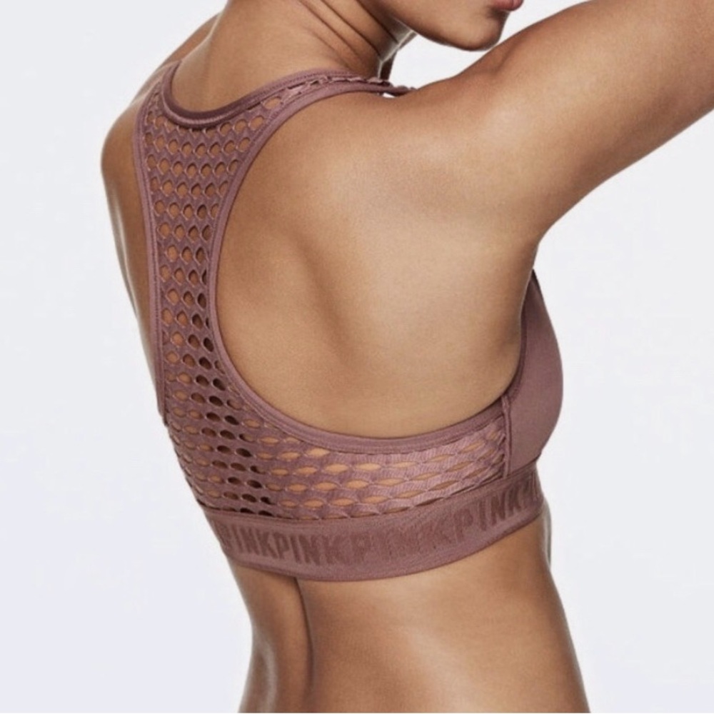 Pink Victoria Secrets Ultimate Mesh Razorback Sports Bra NWOT Small - Picture 1 of 8